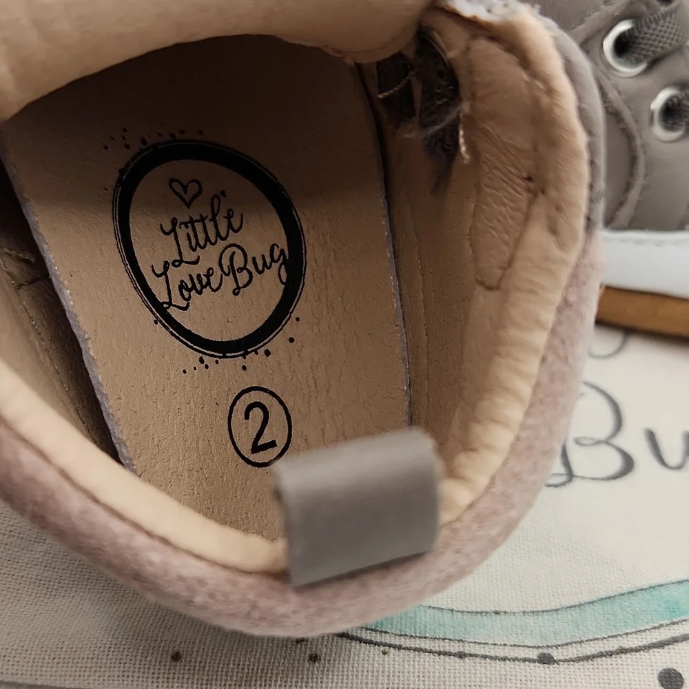 Little Love Bug® William Hightop Gray and Pink Size 2